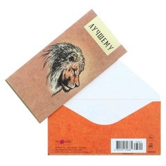 Конверт для денег "Лучшему" лев, тиснение (5 шт) Арт & Дизайн