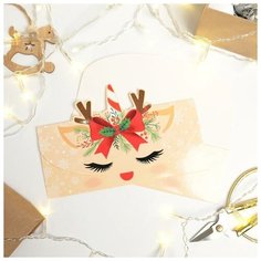 Конверт для денег формовой «Новогодний единорог», 17,5 х 9 см (5 шт) Дарите счастье