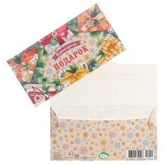 Конверт для денег "Новогодний " и, снежинки (10 шт) МИР ОТКРЫТОК