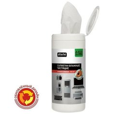 Салфетки чистящие влажные Attache Selection Power, универсальные с ароматом манго и ананаса, в тубе, 100шт.