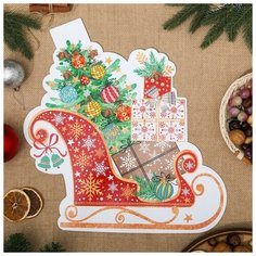 Плакат фигурный "Санки с ами" 34,8x50,5 см (10 шт) МИР ОТКРЫТОК
