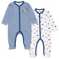 Комбинезон artie, размер 74, белый/синий, 2 шт.