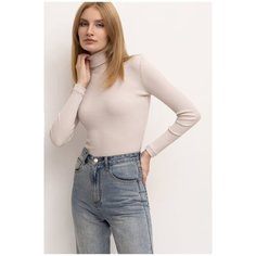 Водолазка в вертикальный фактурный рубчик B2285/boro Бежевый 50 Emka Fashion