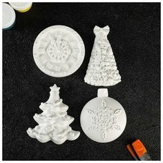 Набор фигур под роспись "Новогодний" 4 шт Хорошие сувениры