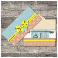 Конверт для денег "Чудесный бант" формовой, 17,5 х 8 см (10 шт) Дарите счастье