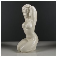 Статуэтка "Дама", белая, керамика, 38 см