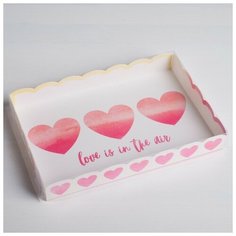 Коробка для кондитерских изделий с PVC-крышкой Love is in the air, 22 × 15 × 3 см (5 шт) Дарите счастье