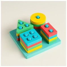 Детская развивающая пирамидка "Собери сам" 12х12х5,7 см 6073520 Сима ленд