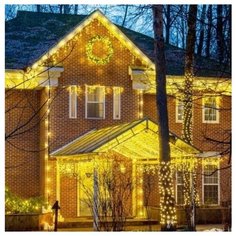 Новогодняя светодиодная гирлянда Бахрома 10 м теплый белый Baziator