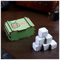 Камни для виски "Боевой запас. 100 %", в шкатулке, 6 шт Дарим красиво