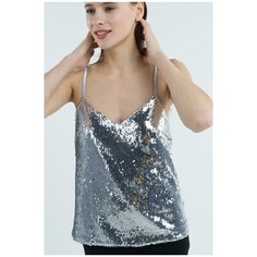 Топ T-Skirt, размер 46, серебряный