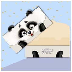 Конверт для денег формовой «Весёлая панда», 17,5 х 9 см (5 шт) Дарите счастье