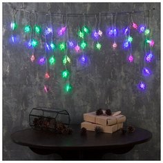 Гирлянда "Бахрома" 1.8 х 0.5 м с насадками "Звёзды", IP20, прозрачная нить, 48 LED, свечение RG/RB, мигание, 220 В Luazon Lighting