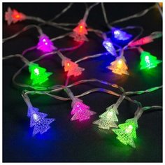 Гирлянда "Нить" 3 м с насадками "Ёлки", IP20, прозрачная нить, 20 LED, свечение RG/RB, мигание, USB Luazon Lighting