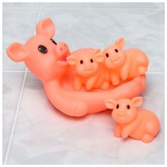 Крошка Я Набор игрушек для купания «Свинка», мыльница, игрушки 3 шт