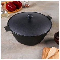 Кастрюля литая 4 л, с алюминиевой крышкой Камская Посуда