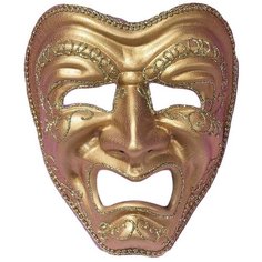 Аксессуар для праздника Forum Novelties Маска-Трагедия золотая