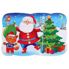 Пазл на магните «Дед Мороз и котик», 12 элементов Vladi Toys