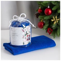 Полотенце подарочное Этель "Волшебного года" цв.синий, 50х90см, 100% хл, 340 г/м2 7115197