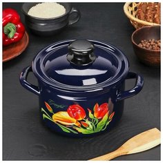 Кастрюля 2 л цил. борт деколь микс (бостон) КМЗ