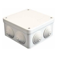 Коробка распределительная ОП 105х105х56мм IP54 7 выходов 4 гермоввода крышка на винтах бел. Epplast 110041 E.P.Plast