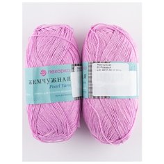 Пряжа "Жемчужная" 100г, 425м (2 мотка), ПЕХОРКА, 20-Розовый