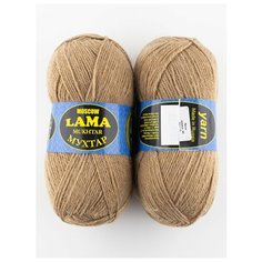 Пряжа "Мухтар" 100 г, 300 м (2 мотка), камтекс, бежевый