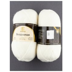 Пряжа "Воздушная" 100 г, 370м (2 мотка), камтекс, белый