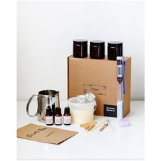 Горячий хлеб + Табак и ваниль + Манго / Большой полный DIY набор для изготовления 3 ароматических свечей из соевого воска Candle ME