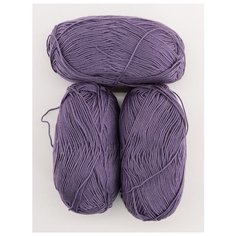 Пряжа "Рукодельная" 50г, 175м (3 мотка)., Пехорский текстиль, 484-Баклажан Пехорка