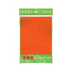 Набор цветного картона HOBBY TIME А4 (222 х 352 мм), 5 листов крашенный в массе, оранжевый Альт