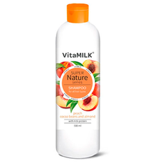Шампунь для волос VITAMILK Super Nature (персик, зерна какао и миндаля), 500 мл