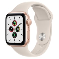 Умные часы Apple Watch SE GPS 40мм Aluminum Case with Sport Band, золотистый/сияющая звезда