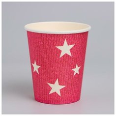 Стакан бумажный «Звёзды», набор 6 шт., цвет красный Страна Карнавалия