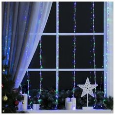 Гирлянда "Водопад" 2 х 1.5 м , IP44, прозрачная нить, 400 LED, свечение мульти, 32 режима, 220 В Luazon Lighting