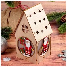 Декор с подсветкой «Домик с подарочком» Лесная мастерская