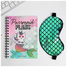 Набор ежедневник А5 + маска для сна Purrmaid plans Art Fox