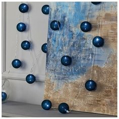 Гирлянда "Нить" 5 м с насадками "Клубки изумрудные", IP20, прозрачная нить, 20 LED, свечение белое, фиксинг, 220 В Luazon Lighting