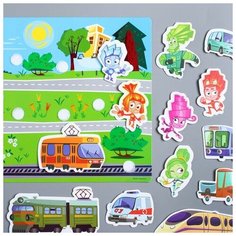 Развивающая игра на липучках, конструктор «Веселые липучки. Изучаем транспорт», фиксики Сима ленд