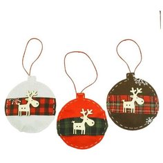 Набор для творчества - создай ёлочное украшение «Олени на шариках», набор 3 шт. Школа талантов