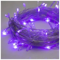 Гирлянда "Нить" 10 м , IP20, прозрачная нить, 100 LED, свечение фиолетовое, 8 режимов, 220 В Luazon Lighting
