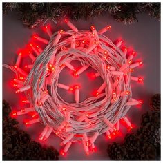 Гирлянда "Нить" 10 м , IP65, УМС, белая нить, 100 LED, свечение красное, 220 В Luazon Lighting