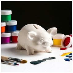 Копилка -раскраска "Свинка", под роспись, 8 см Керамика ручной работы