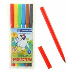 Фломастеры 6 цветов Centropen Пингвины 7790/06