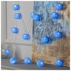 Гирлянда "Нить" 5 м с насадками "Клубки голубые", IP20, прозрачная нить, 20 LED, свечение белое, фиксинг, 220 В Luazon Lighting