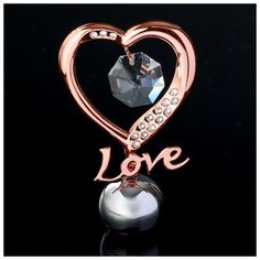 Сувенир с кристаллами Swarovski "Элегантное сердце Love" 8,3х5,1 см Crystocraft