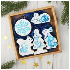 Набор ёлочных игрушек "Зимние узоры" 5 деталей Томик