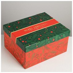 Складная коробка «С новым годом», 31,2 × 25,6 × 16,1 см Дарите счастье