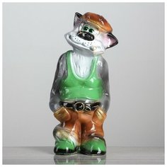 Копилка "Кот Фёдор", глянец, серая, 28 см, микс Керамика ручной работы