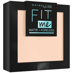 Maybelline New York Fit Me пудра компактная матирующая скрывающая поры 100 фарфоровый